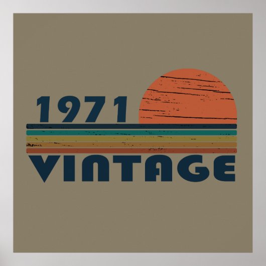 1971生まれ年のヴィンテージ誕生日ギフト ポスター (正面)