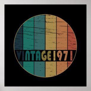 1971生まれ年のヴィンテージ誕生日ギフト ポスター