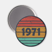 1971生まれ年のヴィンテージ誕生日ギフト マグネット (正面/裏面)