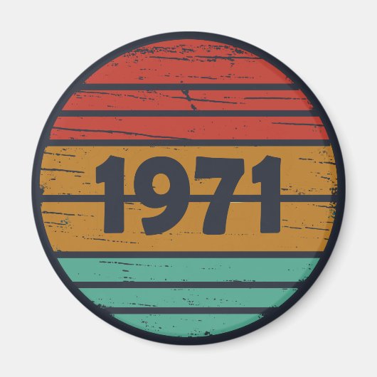 1971生まれ年のヴィンテージ誕生日ギフト マグネット (正面)
