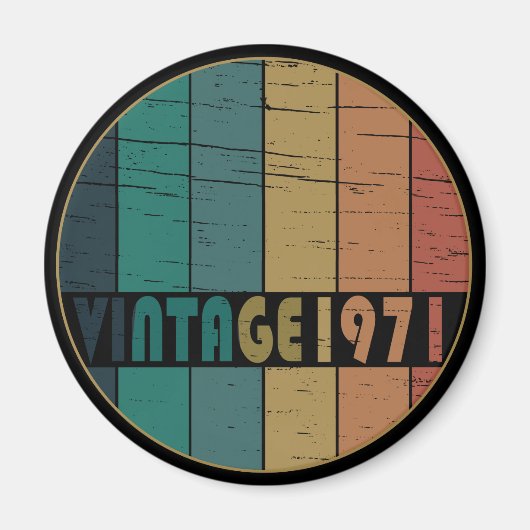 1971生まれ年のヴィンテージ誕生日ギフト マグネット (正面)