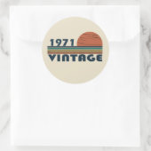 1971生まれ年のヴィンテージ誕生日ギフト ラウンドシール (バッグ)