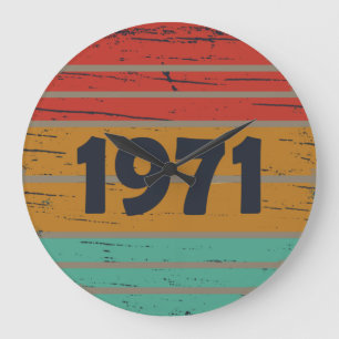 1971生まれ年のヴィンテージ誕生日ギフト ラージ壁時計