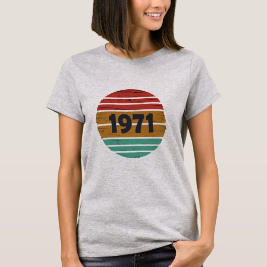 1971生まれ年のヴィンテージ誕生日ギフト Tシャツ (正面)