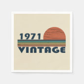 1971生まれ年のヴィンテージ スタンダードカクテルナプキン (正面)