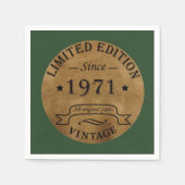 1971生まれ年のヴィンテージ スタンダードカクテルナプキン (正面)