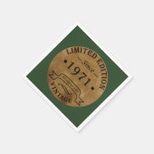 1971生まれ年のヴィンテージ スタンダードカクテルナプキン (角)