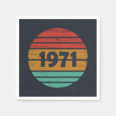 1971生まれ年のヴィンテージ スタンダードカクテルナプキン (正面)