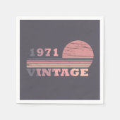 1971生まれ年のヴィンテージ スタンダードカクテルナプキン (正面)