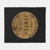 1971生まれ年のヴィンテージ フリースブランケット (正面(横))