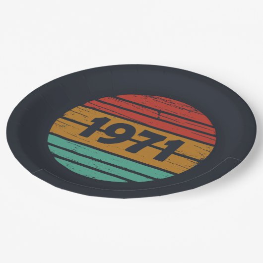 1971生まれ年のヴィンテージ ペーパープレート (アングル)