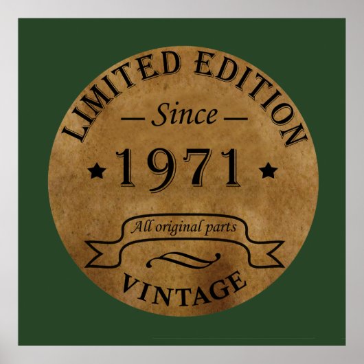 1971生まれ年のヴィンテージ ポスター (正面)