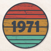 1971生まれ年のヴィンテージ ラウンドペーパーコースター (正面)