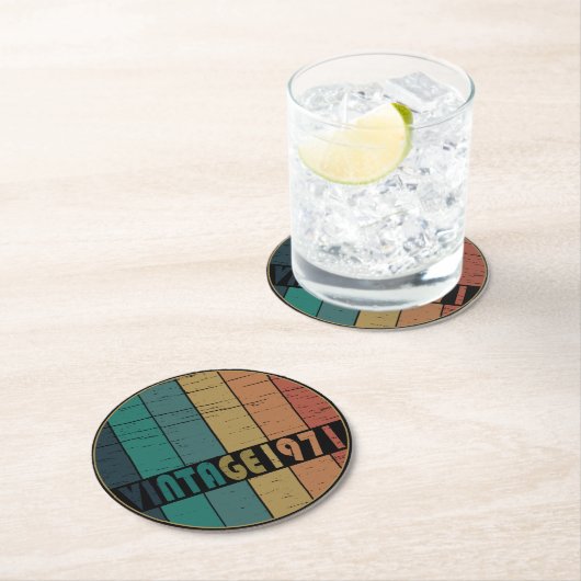 1971生まれ年のヴィンテージ ラウンドペーパーコースター (インサイチュ)