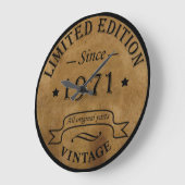 1971生まれ年のヴィンテージ ラージ壁時計 (傾斜)