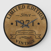 1971生まれ年のヴィンテージ ラージ壁時計 (正面)