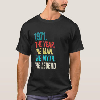 1971生まれ年の伝説51歳51誕生日 Tシャツ