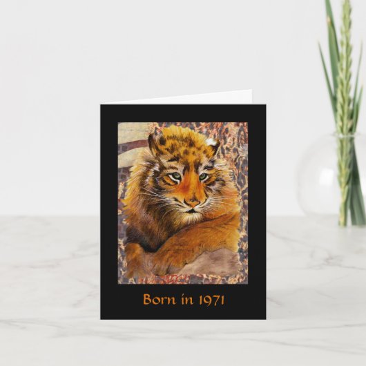 1971生まれ年の誕生日おもしろい事実 カード (正面)