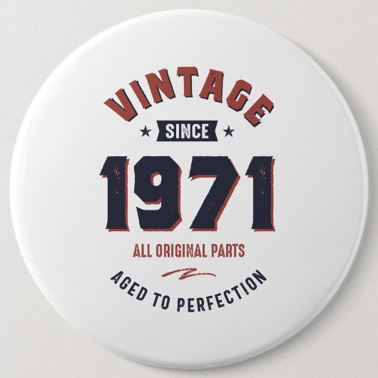 1971生まれ年誕生日 缶バッジ (正面)
