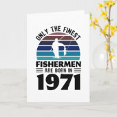 1971生まれ年50回目の誕生日魚釣りギフト カード (黄色い花)