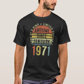 1971素晴らし年1月以来52歳52誕生 Tシャツ