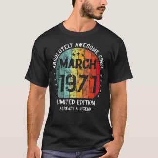1971素晴らし年3月以来の絶対男の女性バット Tシャツ