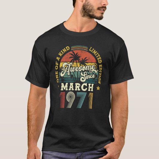 1971素晴らし年3月以来ヴィンテージ51誕生日 Tシャツ (正面)