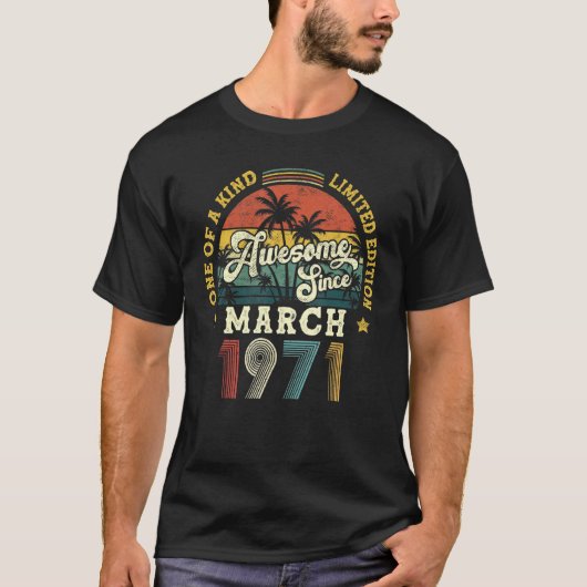 1971素晴らし年3月以来ヴィンテージ51誕生日 Tシャツ (正面)