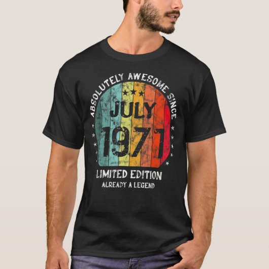 1971素晴らし年7月以来の絶対誕生 Tシャツ (正面)