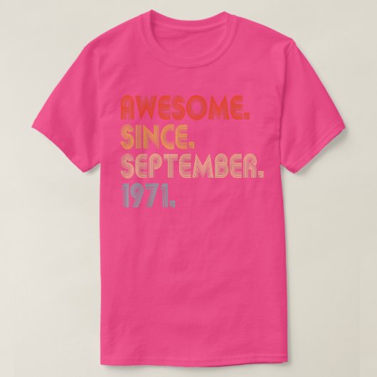 1971素晴らし年9月以来ヴィンテージ51誕生日 Tシャツ (デザイン正面)