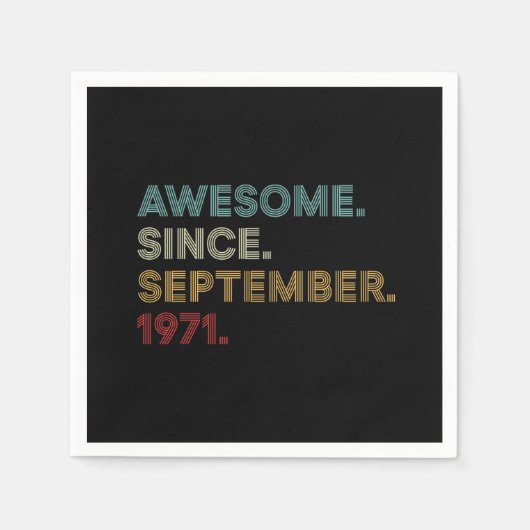 1971素晴らし年9月誕生日以降 スタンダードカクテルナプキン (正面)