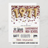 1971高校同窓会 招待状 (正面/裏面)