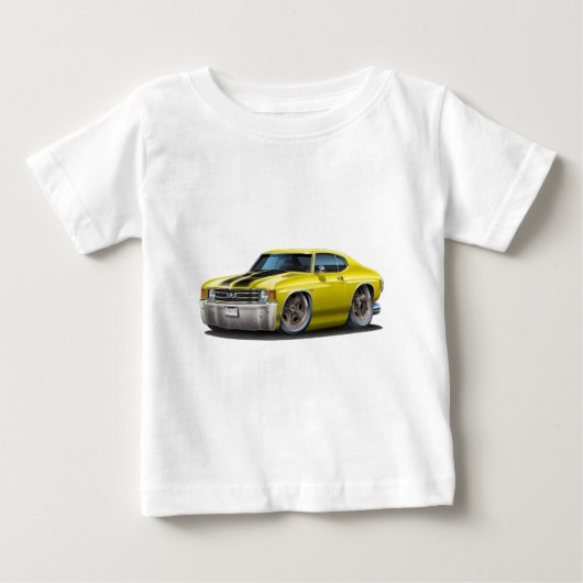 1971-72シボエルイエローブラックカー ベビーTシャツ (正面)