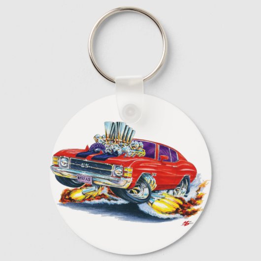 1971-72シボレレッドブラックカー キーホルダー (正面)