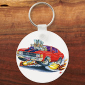 1971-72シボレレッドブラックカー キーホルダー (正面)