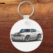 1971-72シヴェレホワイト – ブラックカー キーホルダー (正面)
