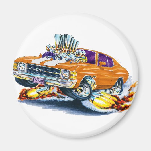 1971-72チェベルオレンジ – ホワイトカー マグネット (正面)