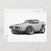 1971-72チャージャホワイトブラックカー ポストカード (正面/裏面)