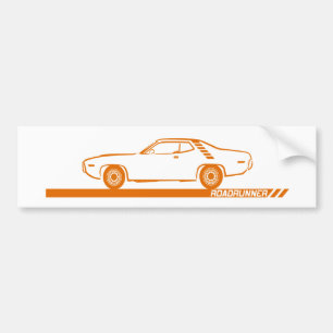 1971-72年のロードランナーのオレンジ車 バンパーステッカー