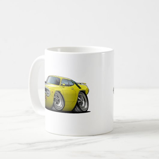 1971-72年のロードランナーの黄色黒い車 コーヒーマグカップ (正面左)