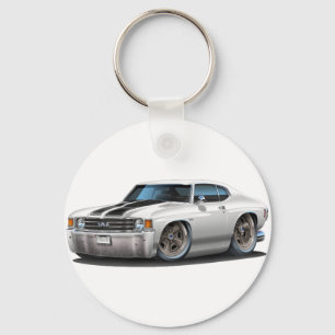 1971-72年のChevelleの白黒い車 キーホルダー