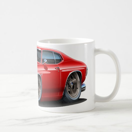 1971-72年のChevelleの赤白の車 コーヒーマグカップ (右)
