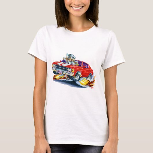 1971-72年のChevelleの赤白の車 Tシャツ (正面)