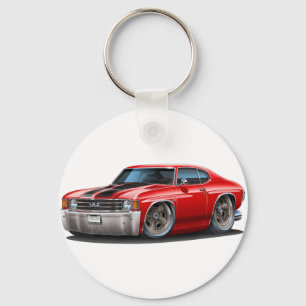 1971-72年のChevelleの赤黒い車 キーホルダー