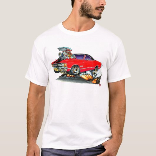 1971-72年のEl Camino赤黒いSSのトラック Tシャツ (正面)