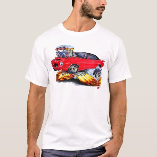 1971-72 GTOの赤黒い車 Tシャツ (正面)