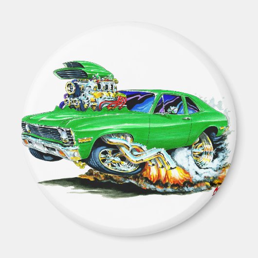 1971-74ノバグリーンカー マグネット (正面)