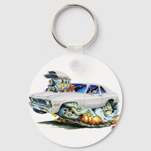 1971-74ノバホワイトカー キーホルダー (正面)