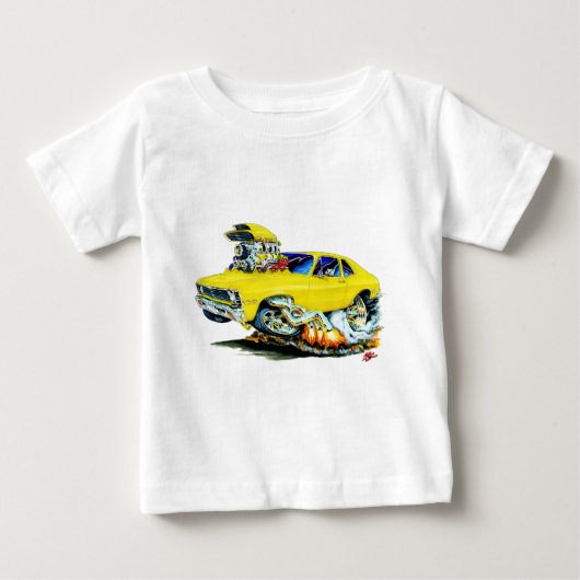 1971-74年の新星の黄色い車 ベビーTシャツ (正面)