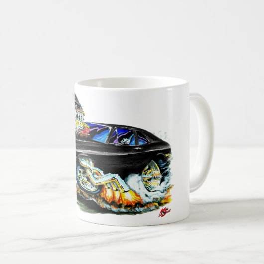 1971-74年の新星の黒い車 コーヒーマグカップ (正面右)